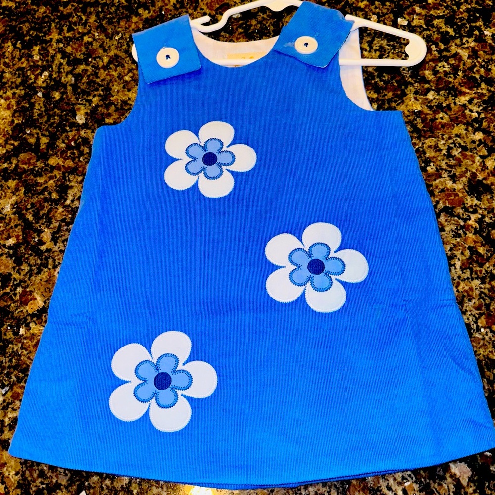 The Beaufort Bonnet Company 2T blue flowered jumper VGUC